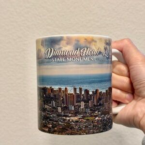 Scenic Honolulu Skyline Mug Diamond Head Trial State Monument